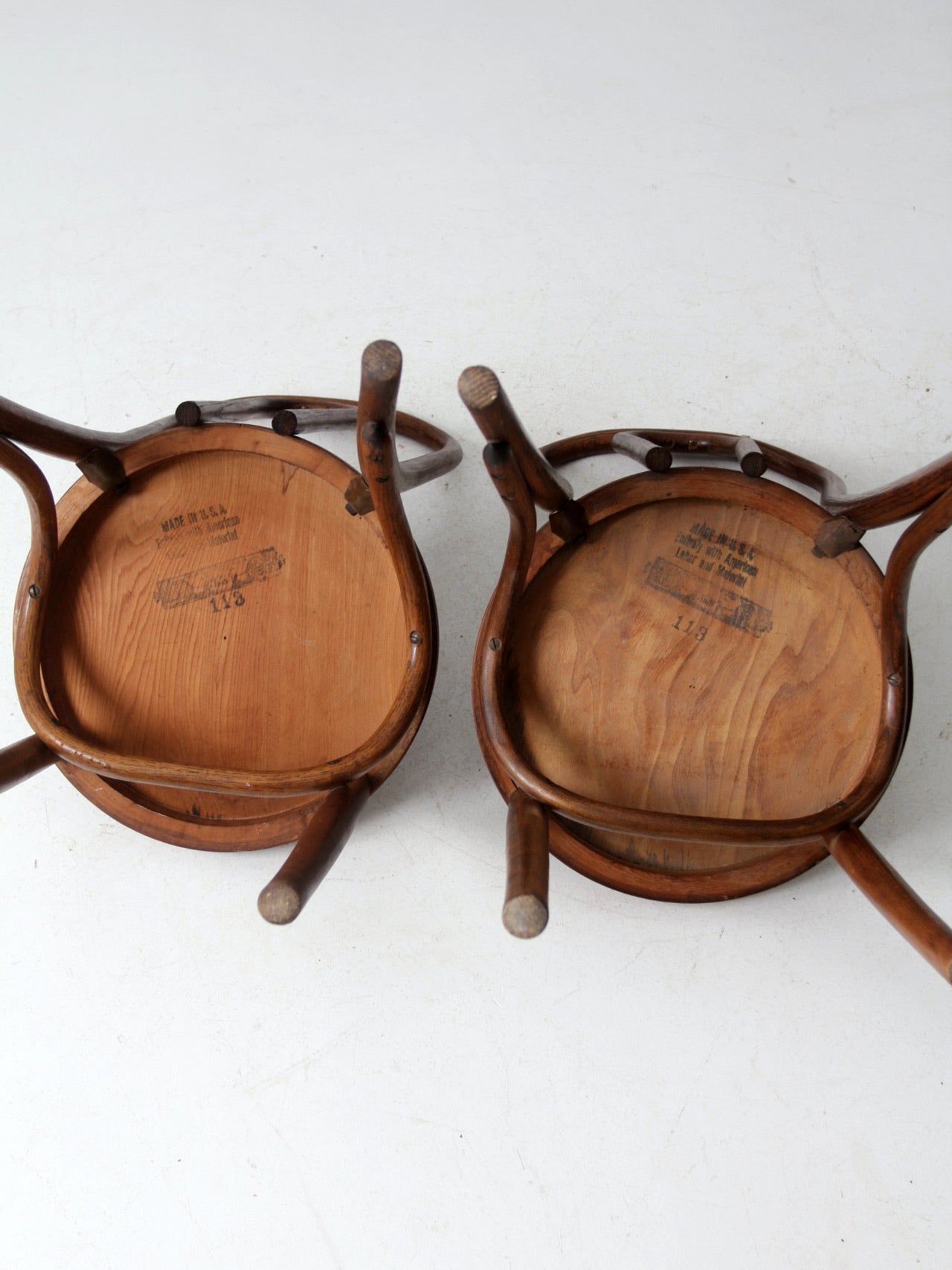 1940s bentwood chairs pair by Great Northern Chair Company