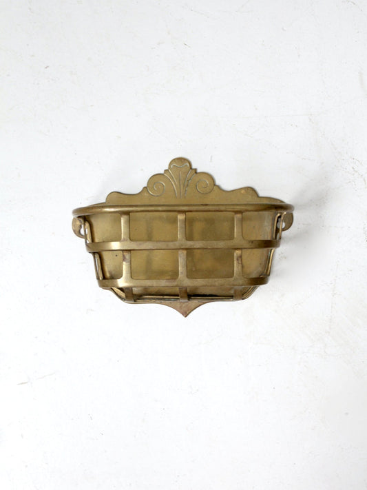 antique brass wall basket