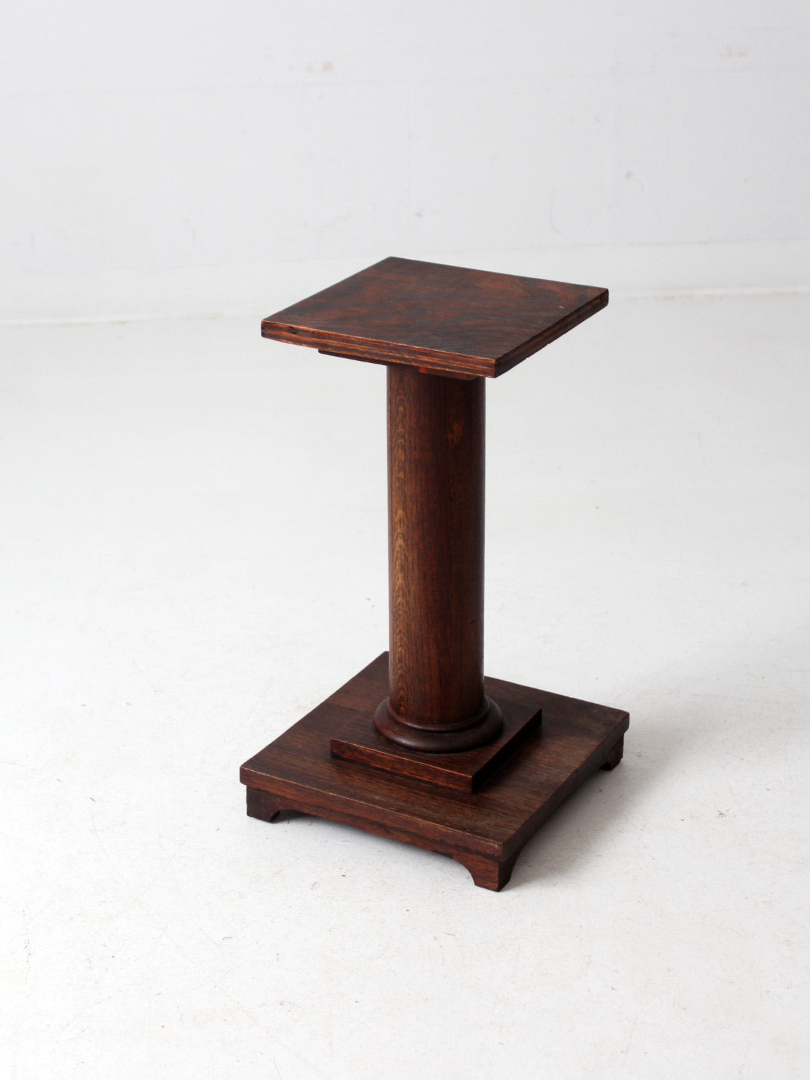 antique Mission style pedestal stand