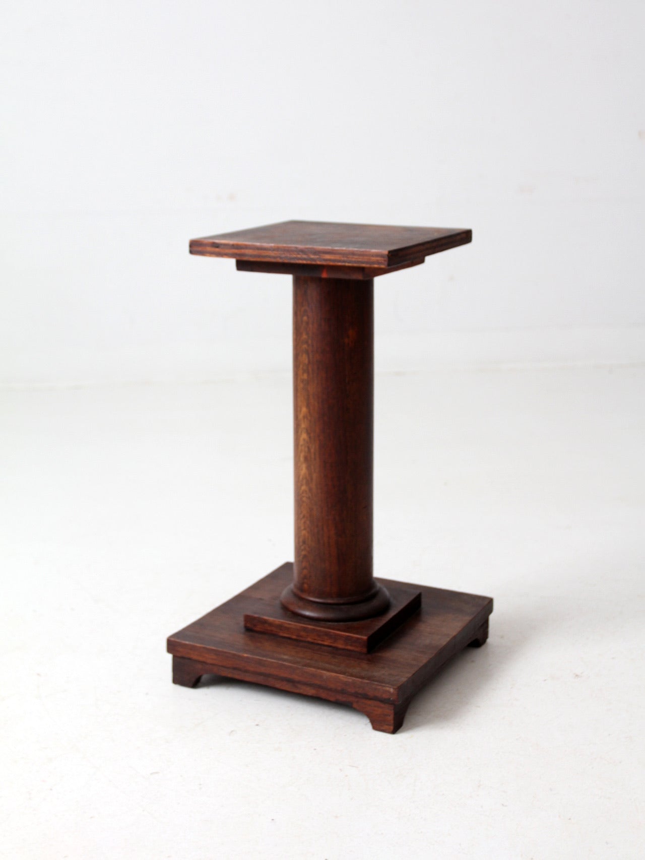 antique Mission style pedestal stand