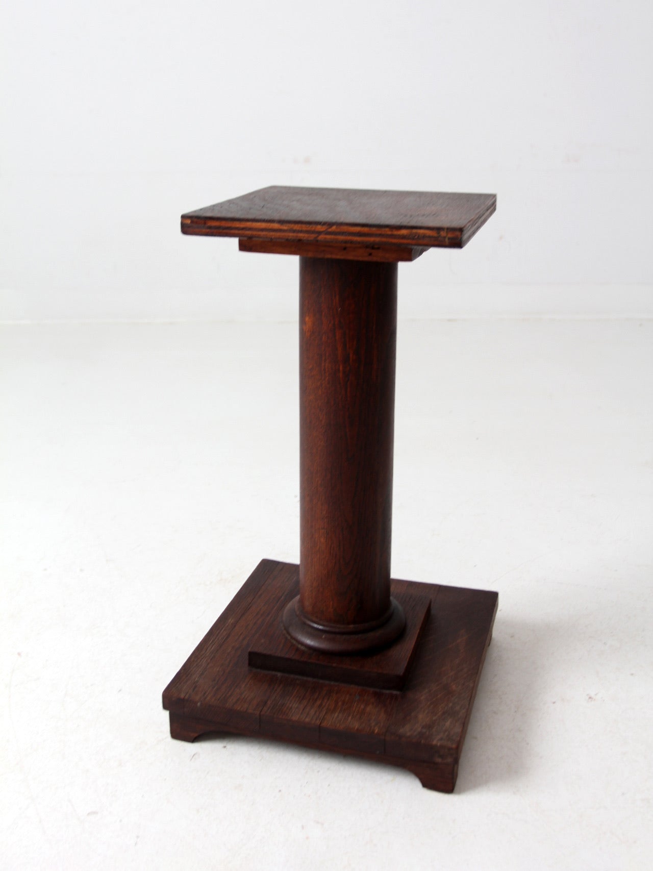 antique Mission style pedestal stand