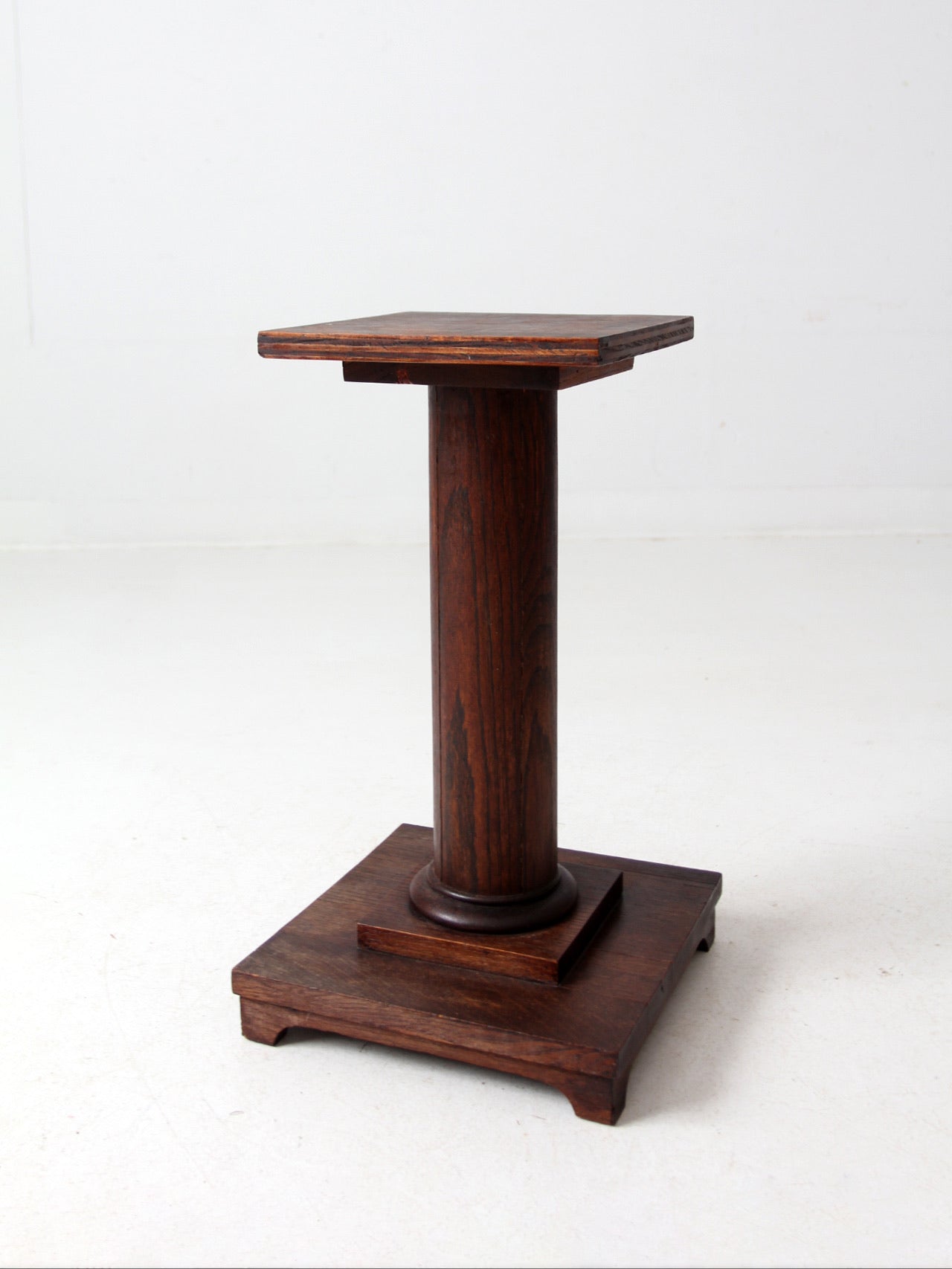 antique Mission style pedestal stand