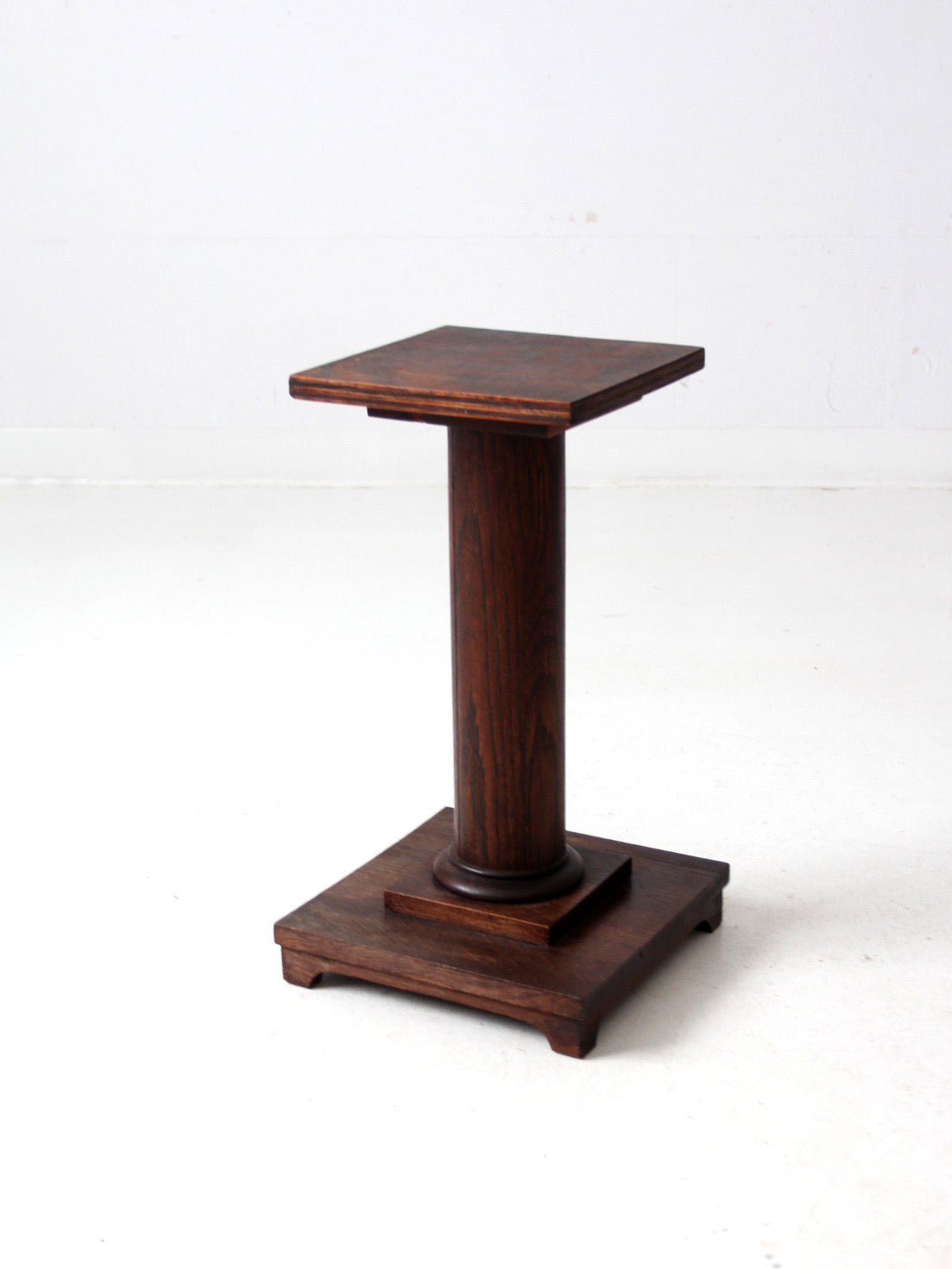 antique Mission style pedestal stand