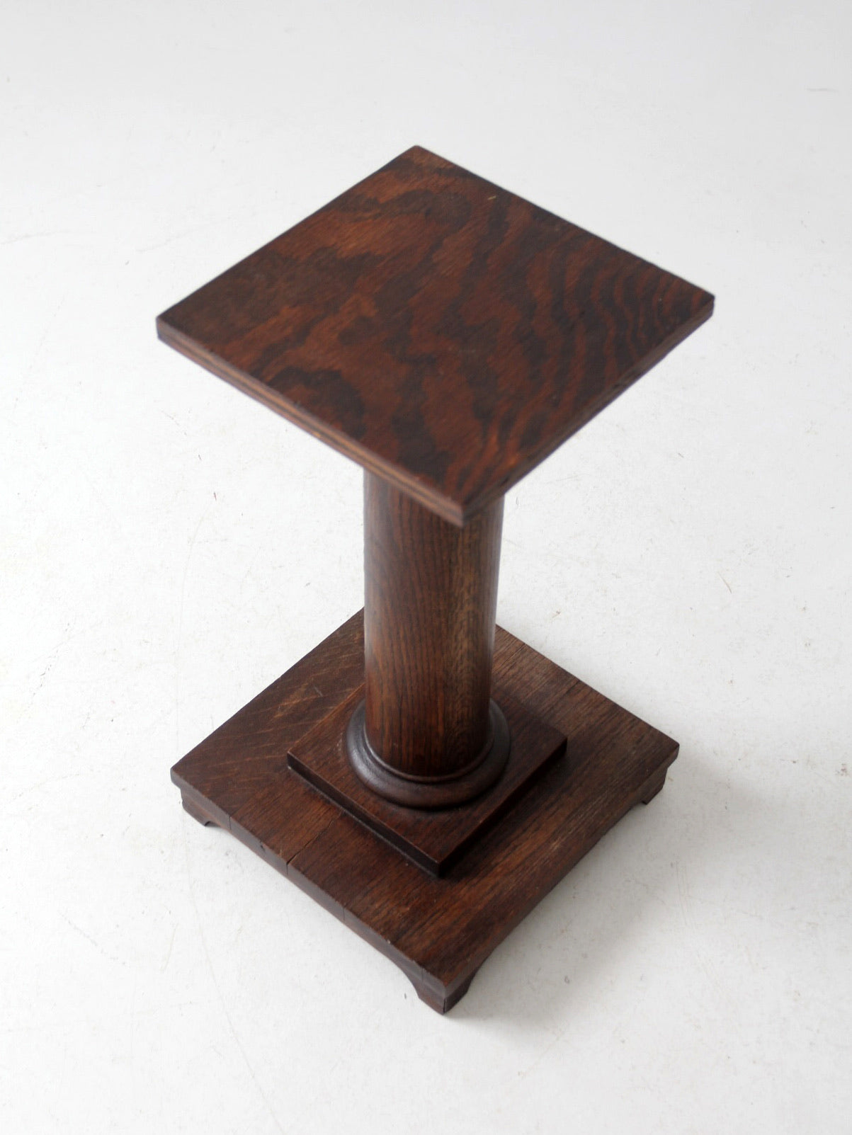 antique Mission style pedestal stand