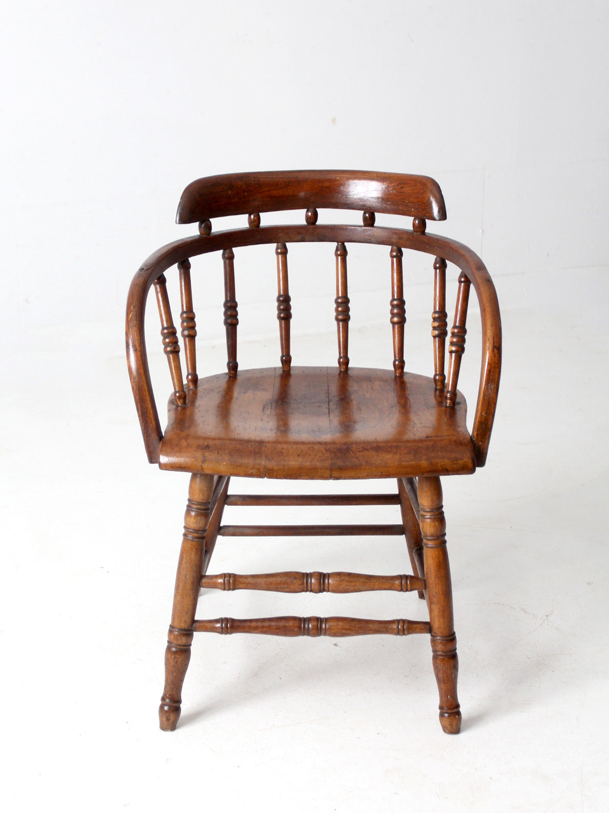 antique barrel back captains chair