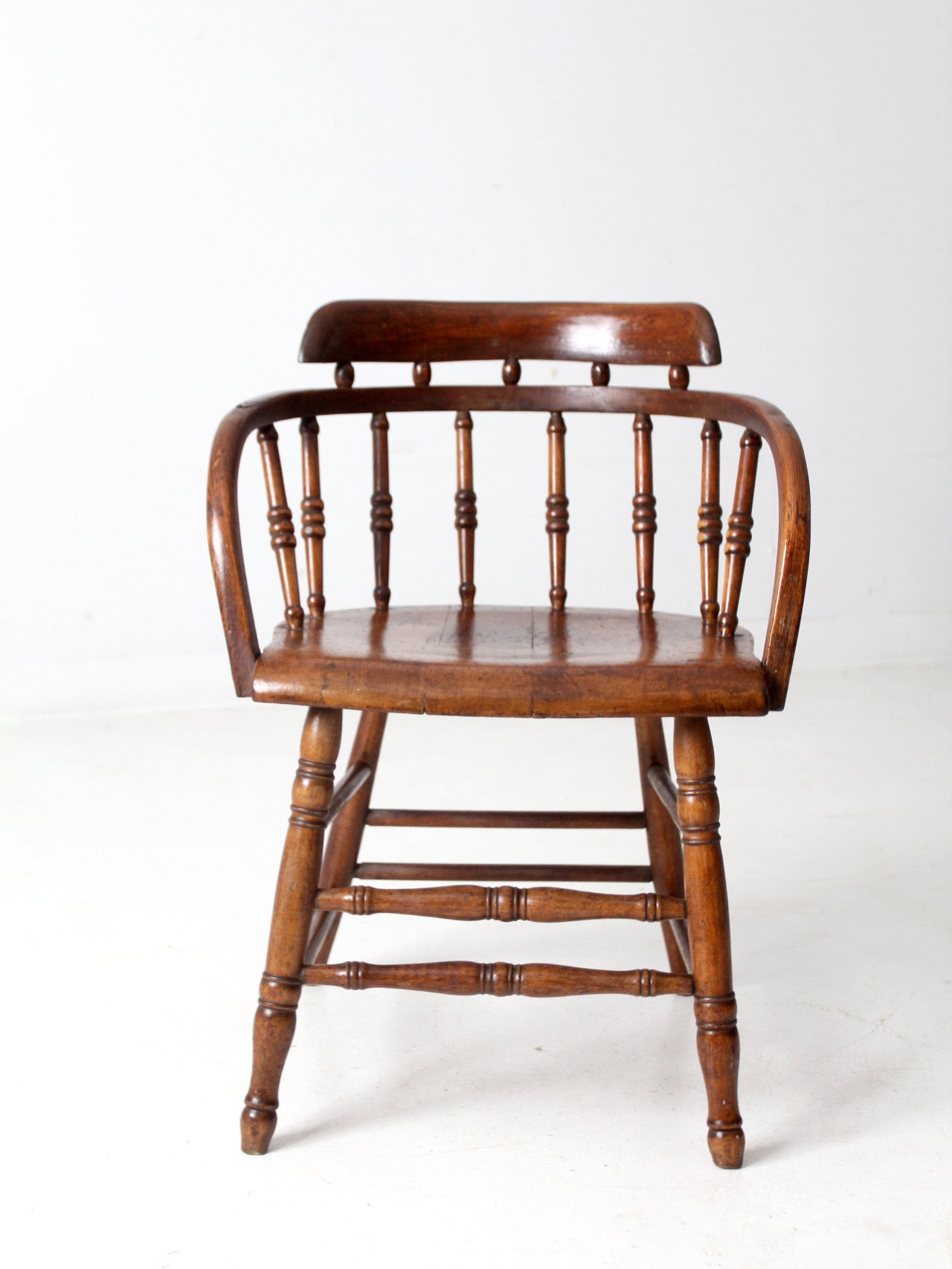 antique barrel back captains chair