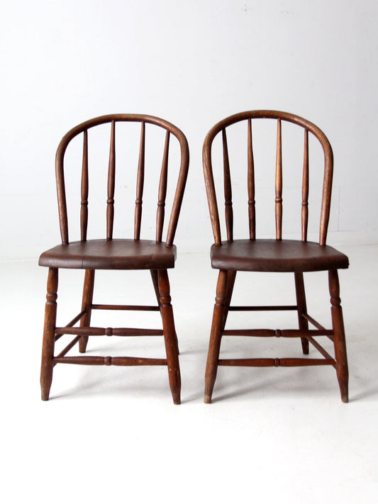 antique spindle back dining chairs pair