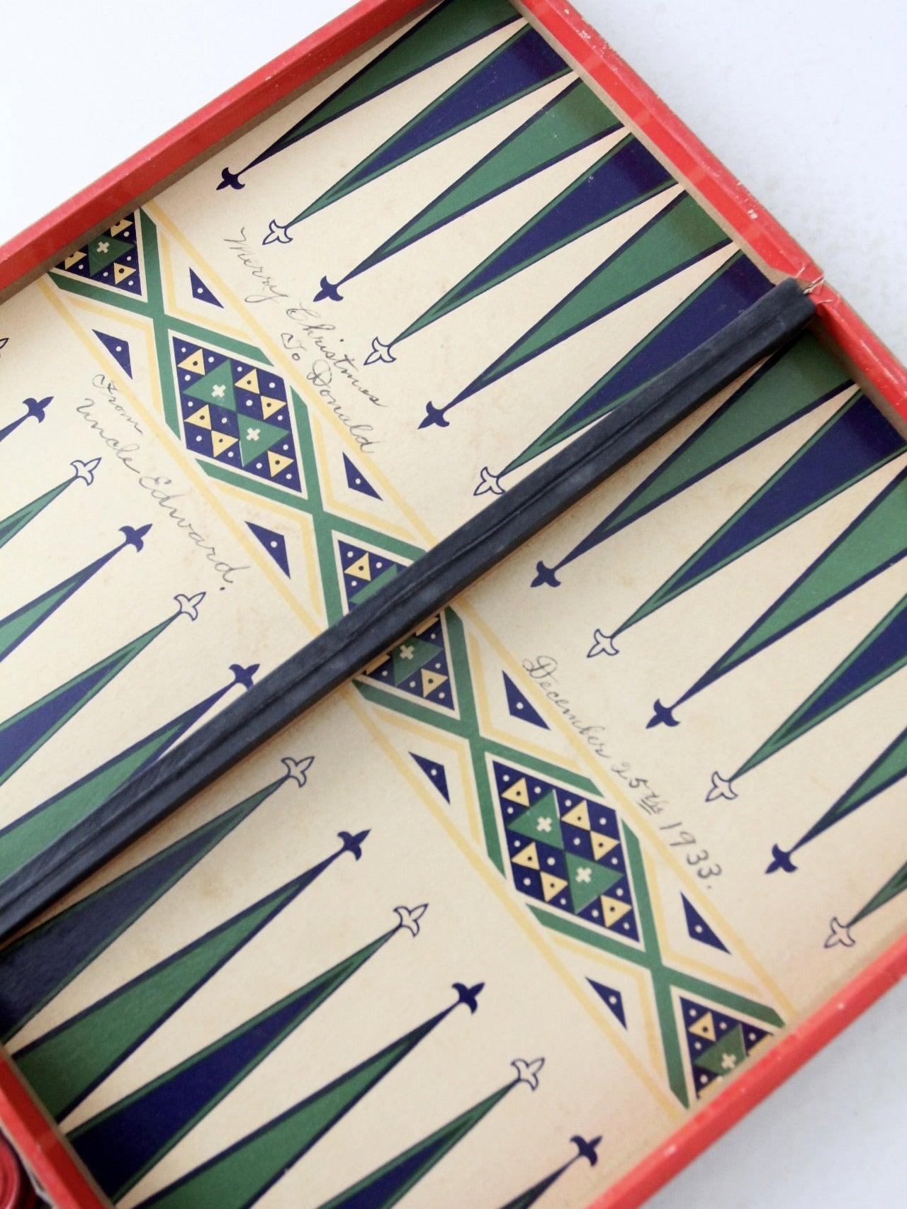 vintage Checkers / Backgammon game board set