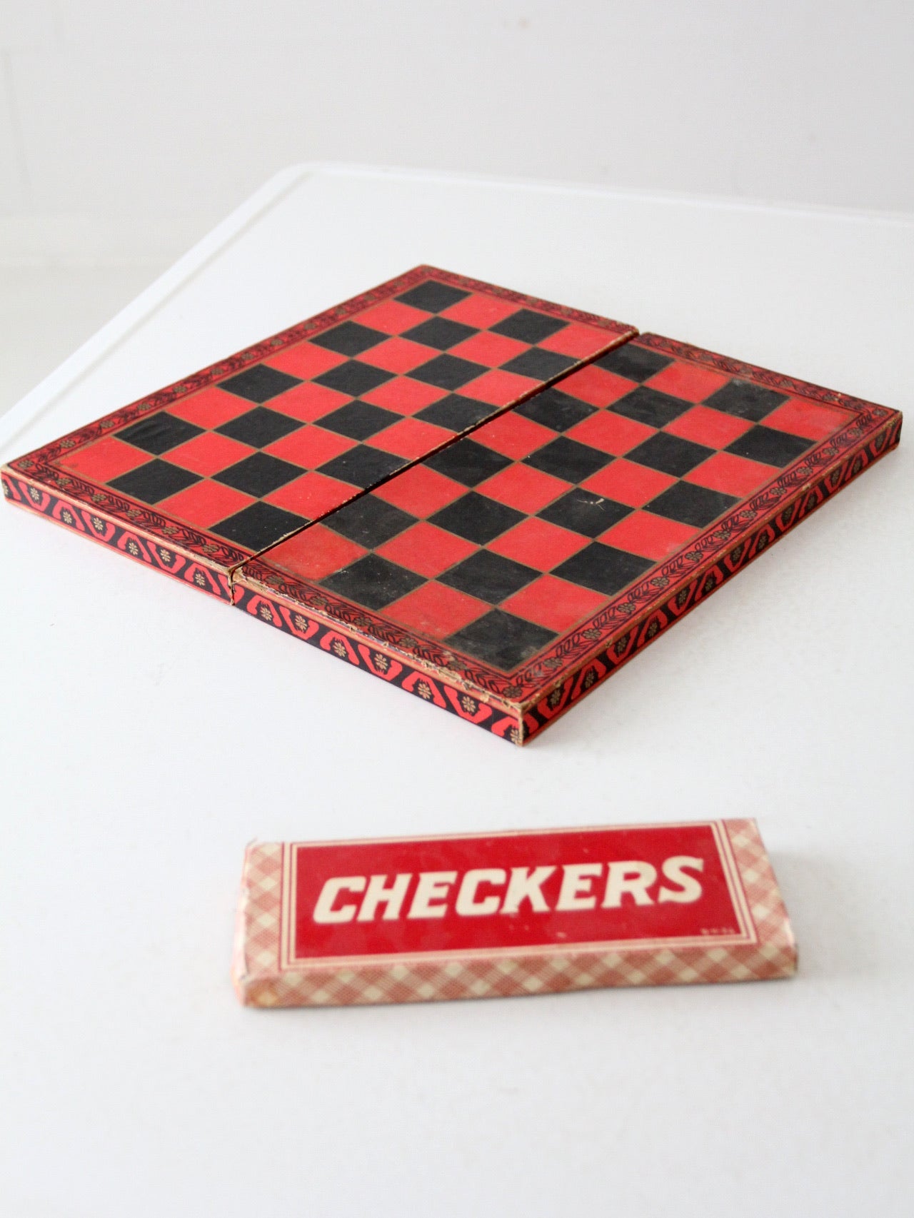 vintage Checkers / Backgammon game board set