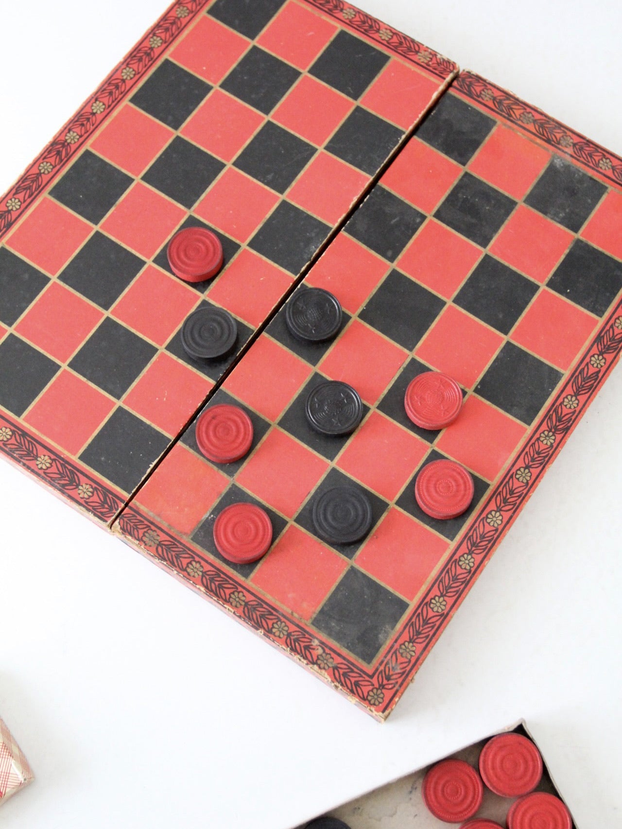 vintage Checkers / Backgammon game board set