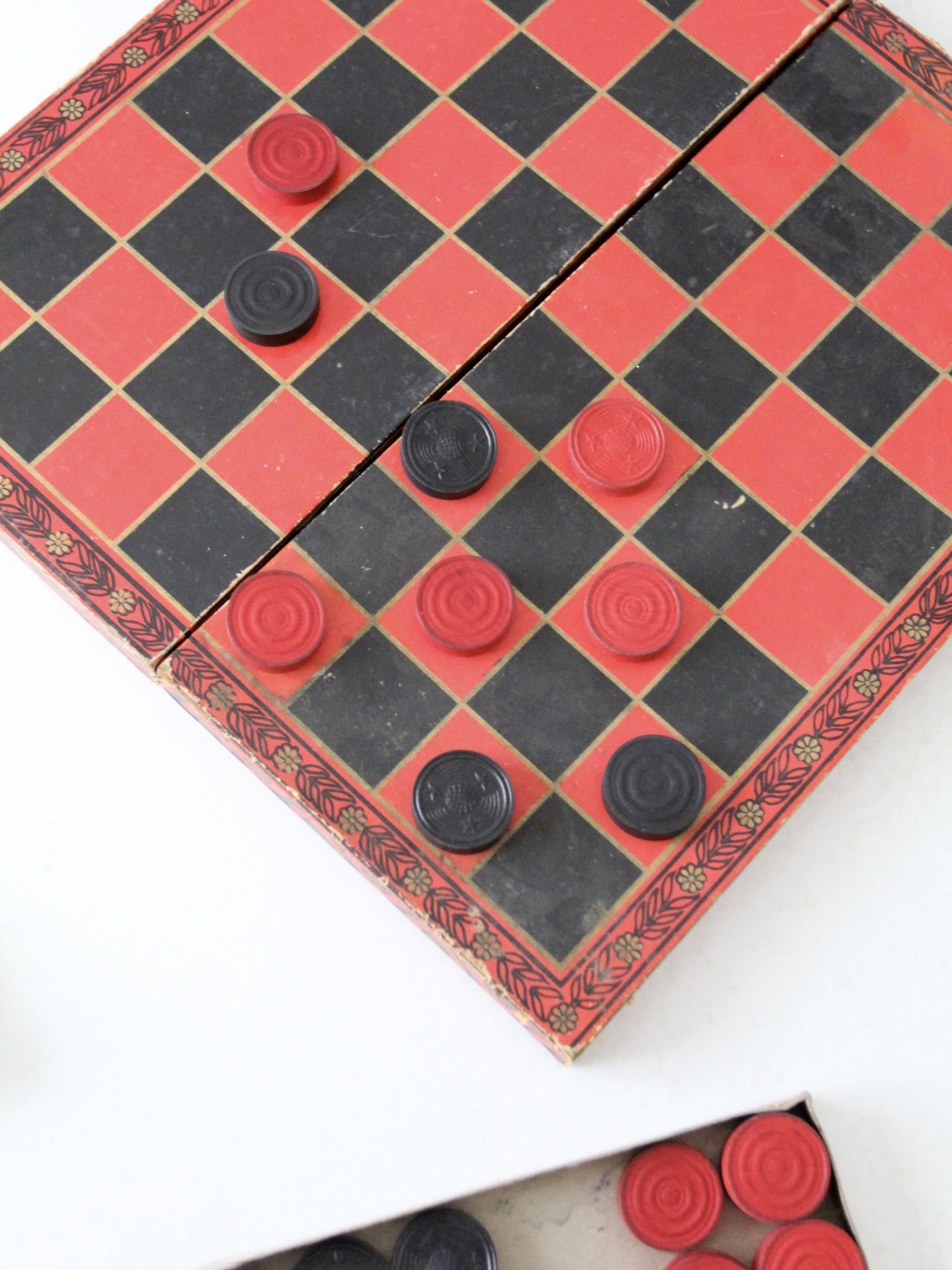 vintage Checkers / Backgammon game board set