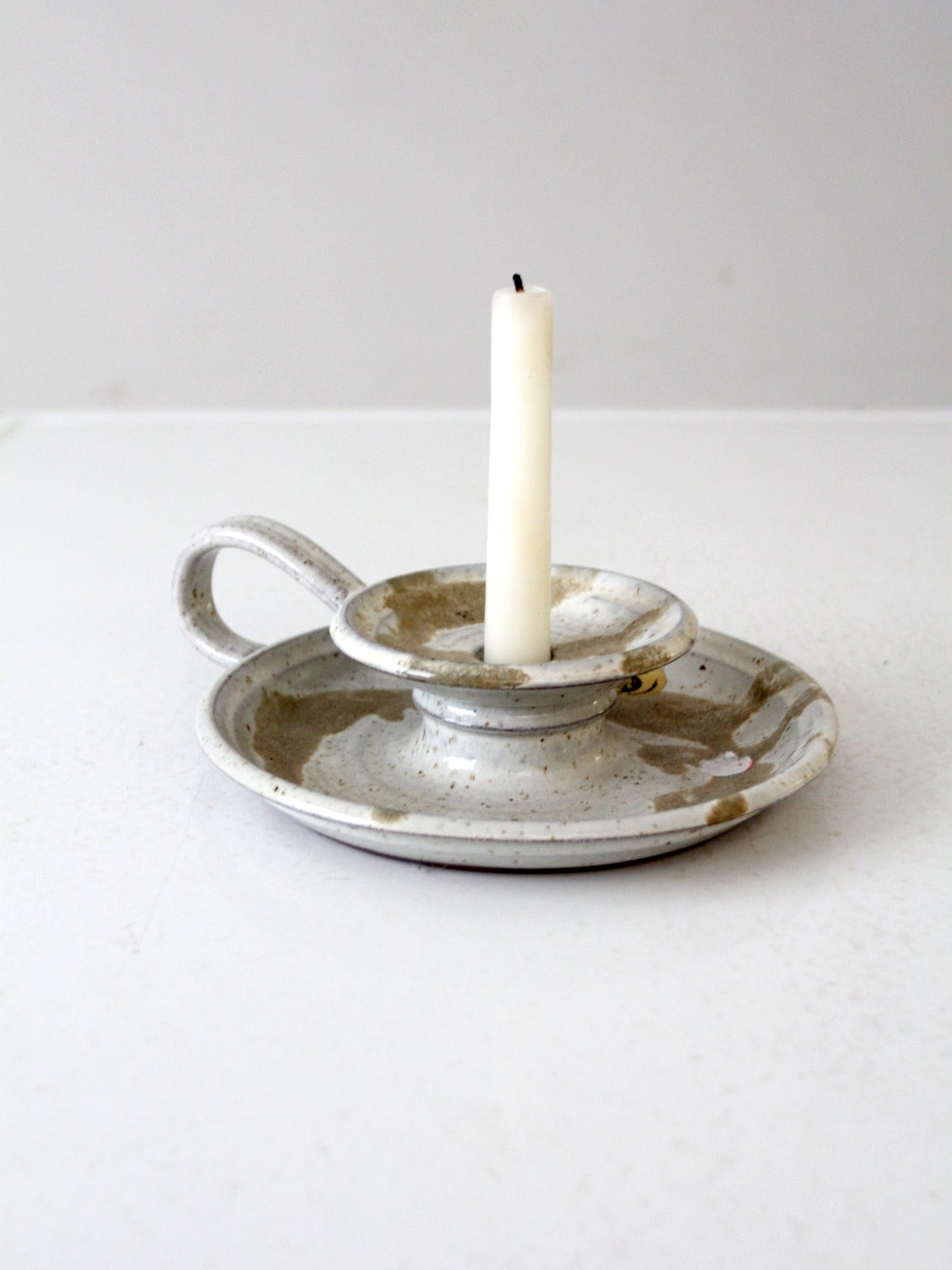 vintage studio pottery candlestick holder