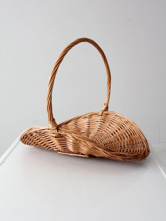 vintage wicker firewood basket